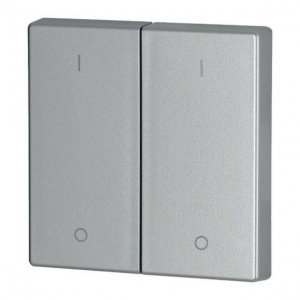 Kryt RF tlačítka 2x1/2 55x55mm 1-0. Stříbrná. Matná | CWIZ-02/13