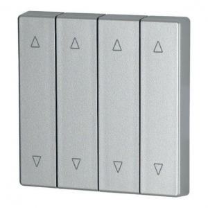 Kryt RF tlačítka 4x1/4 55x55mm. Nahoru-dolů. Stříbrná. Matná | CWIZ-04/23