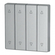 Kryt RF tlačítka 4x1/4 55x55mm. Nahoru-dolů. Stříbrná. Matná | CWIZ-04/23