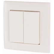 RF Tlačítko 4-bodové 55x55mm kompletní. Lesklá bílá. 3V baterie | CPAD-00/194