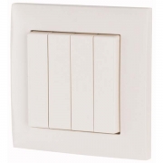 RF Tlačítko 8-bodové 55x55mm kompletní. Lesklá bílá. 3V baterie | CPAD-00/195