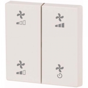 Kryt RF tlačítka 55x55mm s potiskem (Ventilace) Lesklá bílá | CWIZ-02/61