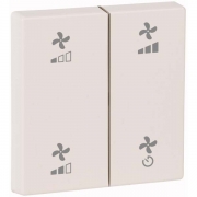 Kryt RF tlačítka 55x55mm s potiskem (Ventilace) Lesklá bílá | CWIZ-02/61