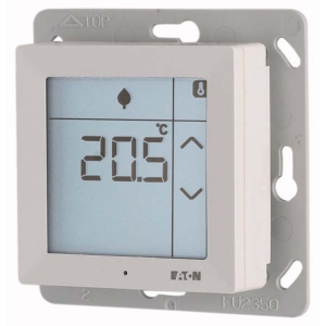 RF dotykový pokojový termostat 0-40°C s vlhkoměrem 10-95% s teplotním vstupem. Alpine bílá. Lesklá | CRCA-00/11