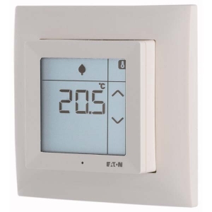 RF dotykový pokojový termostat 0-40°C s vlhkoměrem 10-95% teplo.vstup. Komplet s rámečkem. Bílá | CPAD-00/198