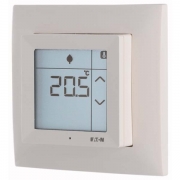 RF dotykový pokojový termostat 0-40°C s vlhkoměrem 10-95% teplo.vstup. Komplet s rámečkem. Bílá | CPAD-00/198
