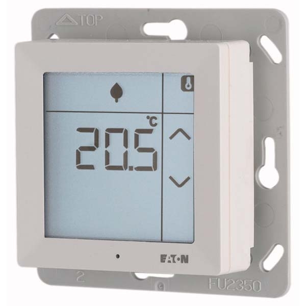 RF dotykový pokojový termostat 0-40°C s vlhkoměrem 10-95% s teplotním vstupem. Signál bílá. Lesklá | CRCA-00/12