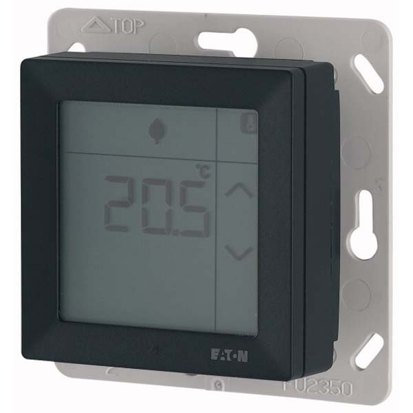 RF dotykový pokojový termostat 0-40°C s vlhkoměrem 10-95% s teplotním vstupem. Jet černá | CRCA-00/13