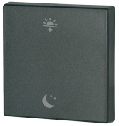 Kryt RF tlačítka 55x55mm s potiskem (Ráno Večer) Černá Jet Matná | CWIZ-01/f9