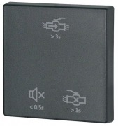 Kryt RF tlačítka 55x55mm s potiskem (Zaplavení) Černá Jet. Matná | CWIZ-01/h9
