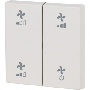 Kryt RF tlačítka 2x1/2 55x55mm. Ventilace. Alpská bílá. Matná | CWIZ-02/a7